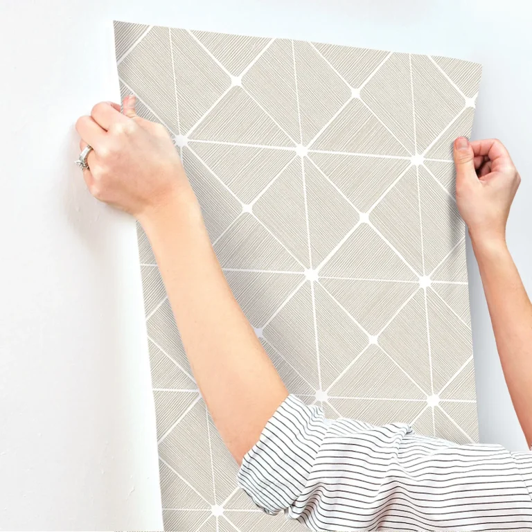 Double Diamonds Peel and Stick Wallpaper - Off-White — Ảnh 8