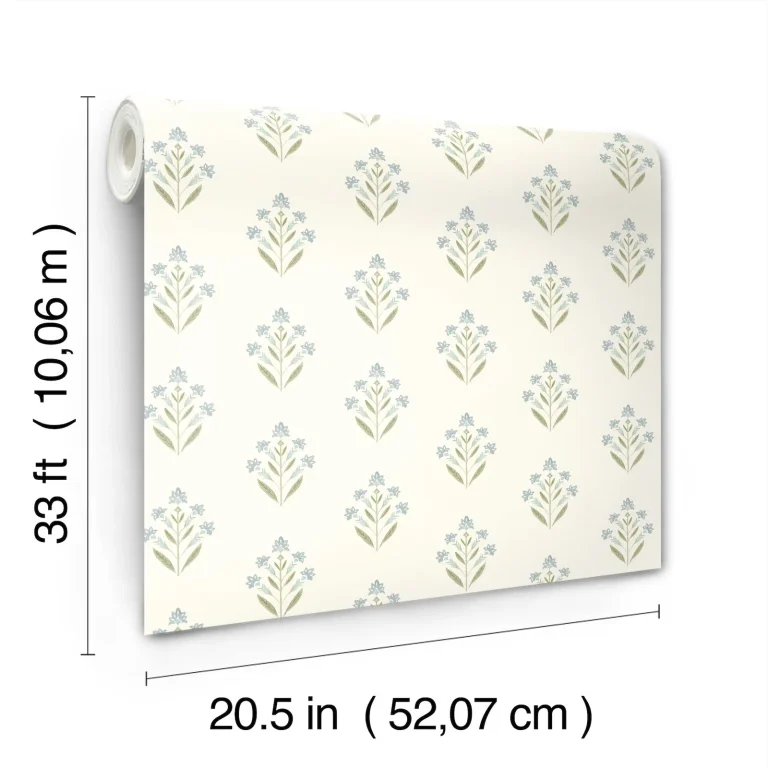 Chesapeake Kova Floral Crest Wallpaper - Aquamarine — Ảnh 3