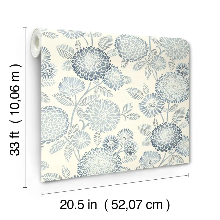 Chesapeake Zalipie Floral Trail Wallpaper - Blue — Ảnh 2