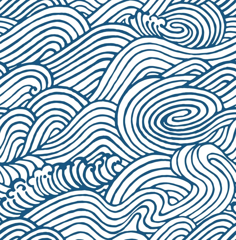 Mare Wave Wallpaper - Navy — Ảnh 2