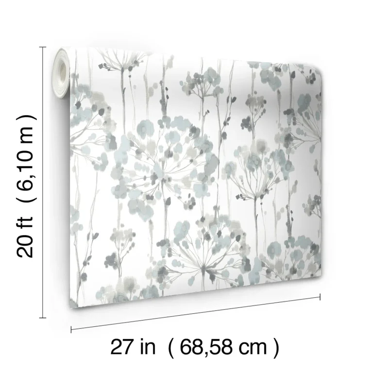 Candice Olson Flourish Peel and Stick Wallpaper - Sheer Blue/Grey — Ảnh 8