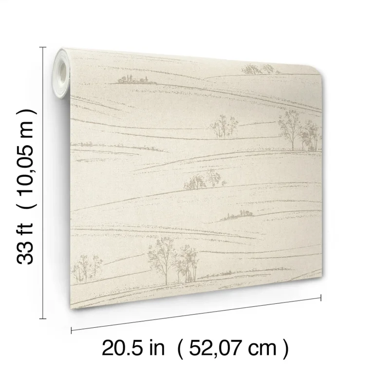 Chesapeake Isaac Rolling Hills Wallpaper - Taupe