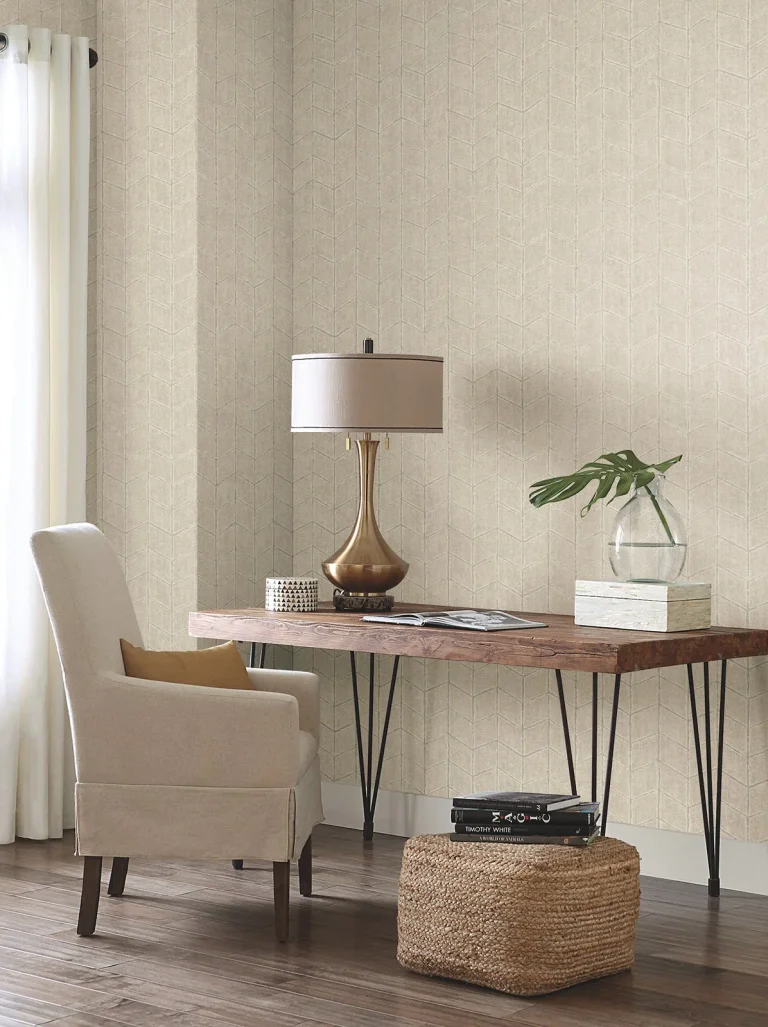 Flatiron Geometric Wallpaper - Taupe — Image 4