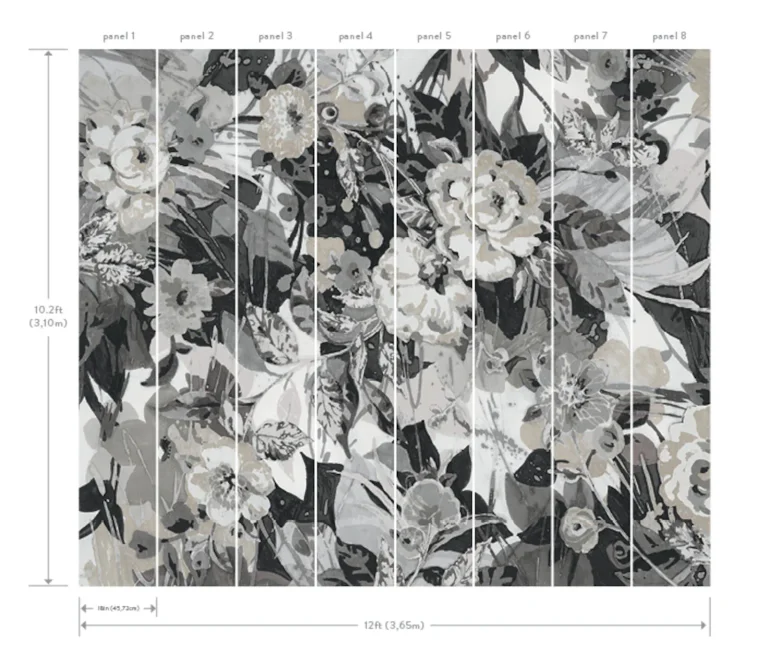 Pop Floral Wall Mural - Neutral — Ảnh 3