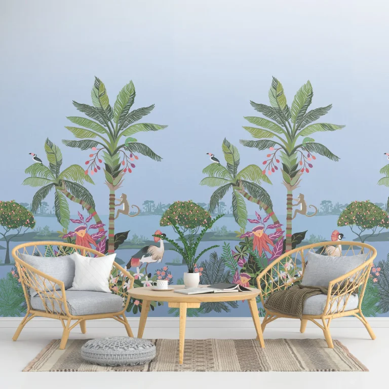 Tropical Lagoon Peel and Stick Wall Mural - Lush — Ảnh 2