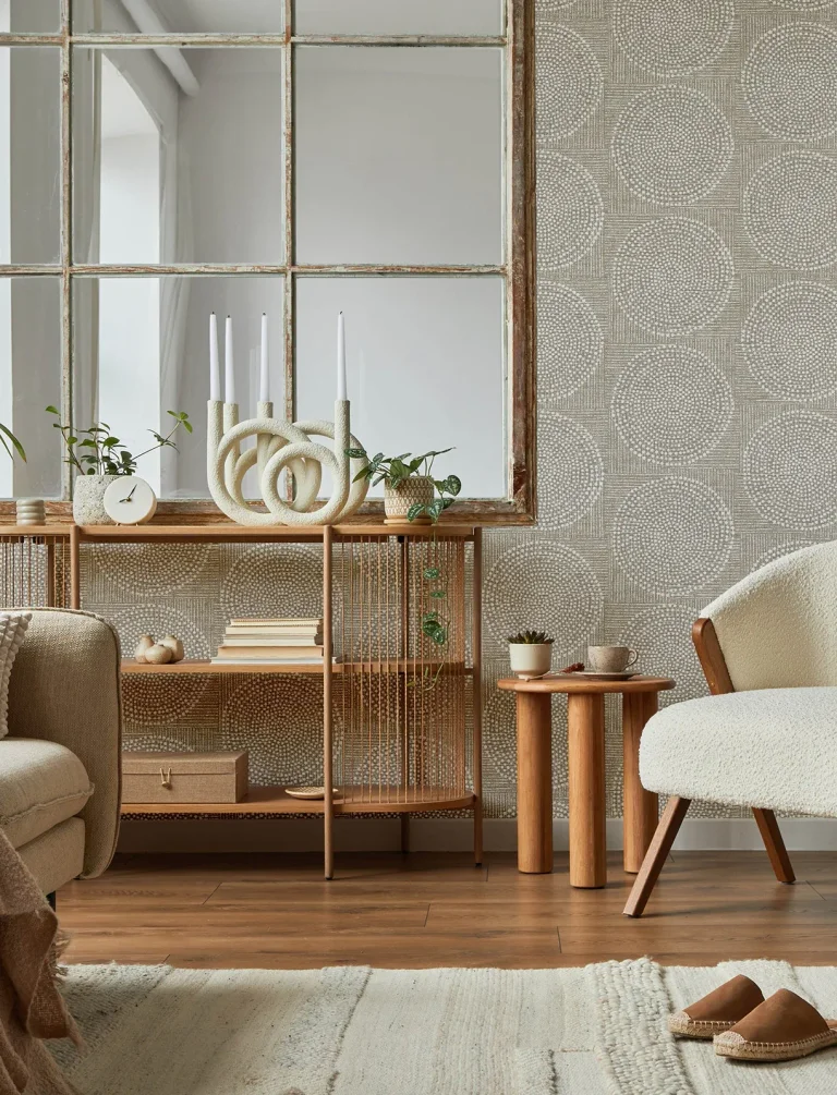 Salma Medallion Wallpaper - Beige — Image 3