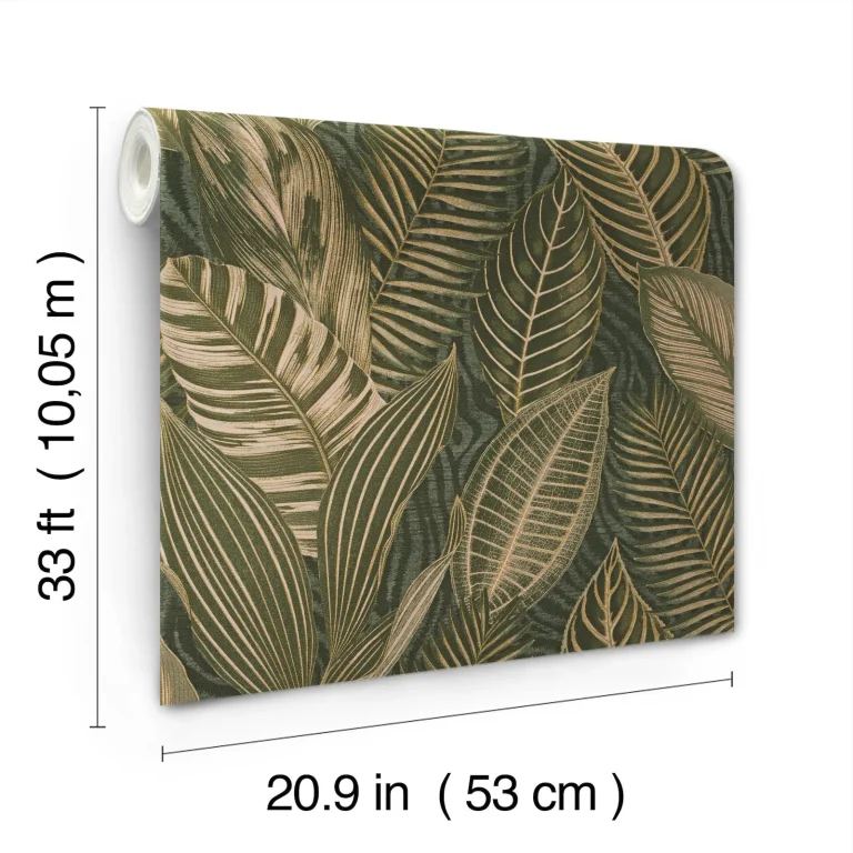 Acacius Tropical Foliage Wallpaper - Dark Green — Ảnh 2