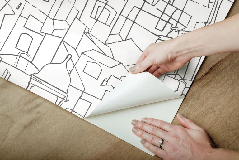 Cubist Cityscape Peel and Stick Wallpaper - Black — Ảnh 4