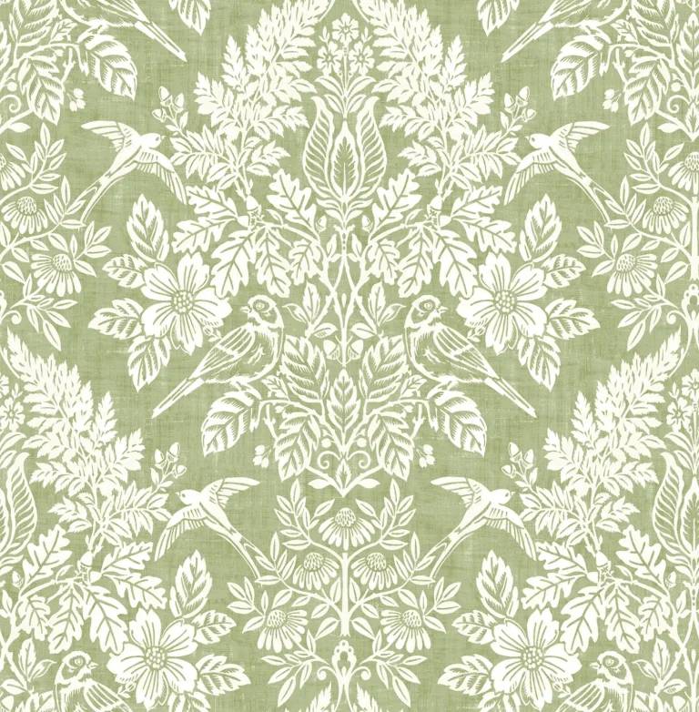 Chris Loves Julia Finch Woodland Damask Wallpaper - Light Green — Image 5