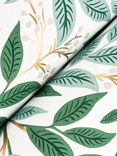Rifle Paper Co. Willowberry Wallpaper - Emerald & White