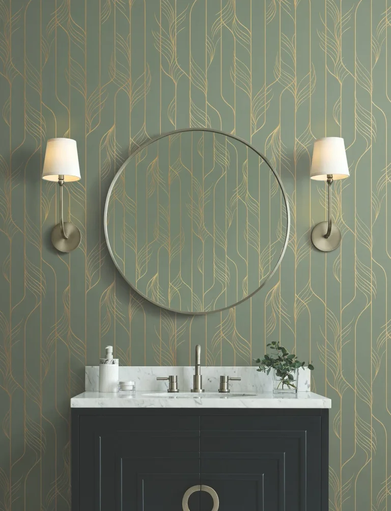 Candice Olson Elemental Thread Wallpaper - Green & Gold — Ảnh 3