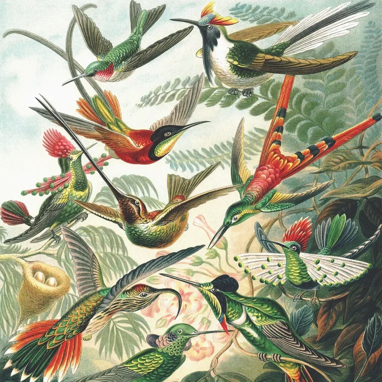 Colourful Hummingbirds - Wall Mural 5530 - 4 Panel - 192cm x 260cm — Image 4