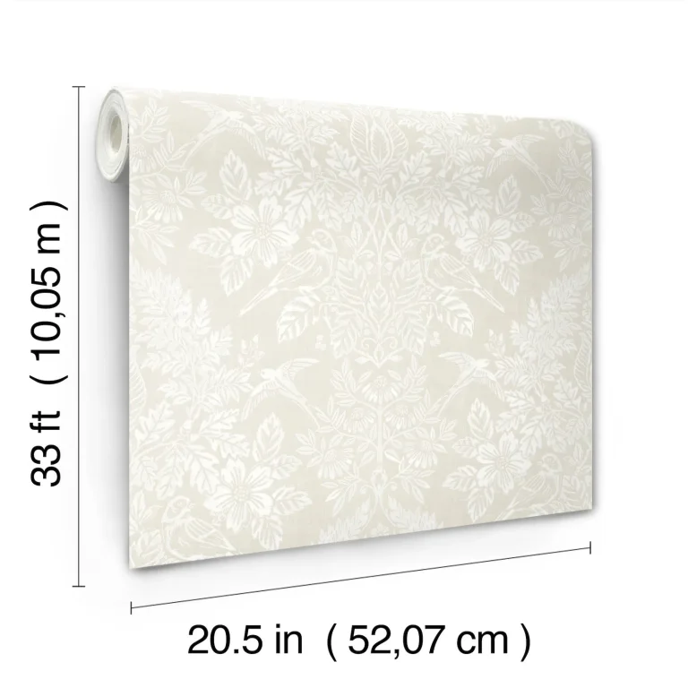 Chris Loves Julia Finch Woodland Damask Wallpaper - Ivory — Image 2