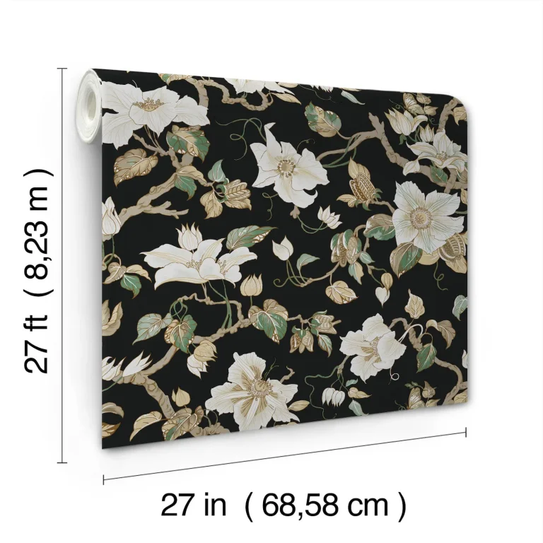 Ronald Redding Marguerite Vine Wallpaper - Black — Ảnh 5