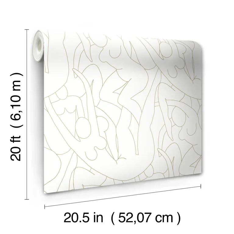 Head over Heels Peel and Stick Wallpaper - Metallic Gold — Ảnh 3