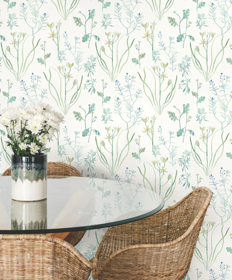Alpine Botanical Peel and Stick Wallpaper - Blue — Ảnh 5