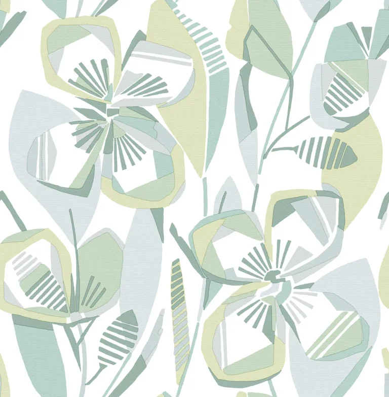 Nathalie Abstract Blooms Wallpaper - Light Green — Ảnh 5