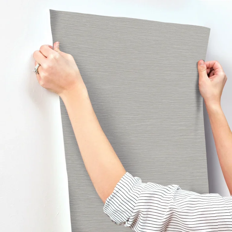 Oasis Faux Grasscloth Wallpaper - Grey — Ảnh 3