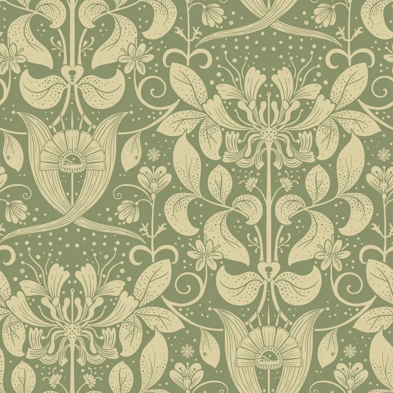 Berit Floral Crest Wallpaper - Green — Ảnh 3
