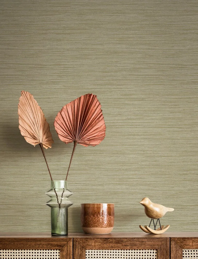 Sheehan Faux Grasscloth Wallpaper - Gold — Ảnh 4