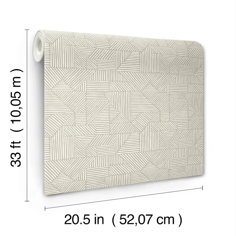 Crescendo Block Geometric Wallpaper - Light Grey