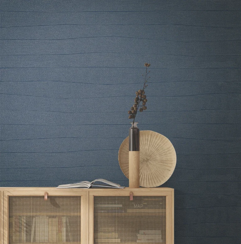 Natural Grid Wallpaper - Navy — Image 7