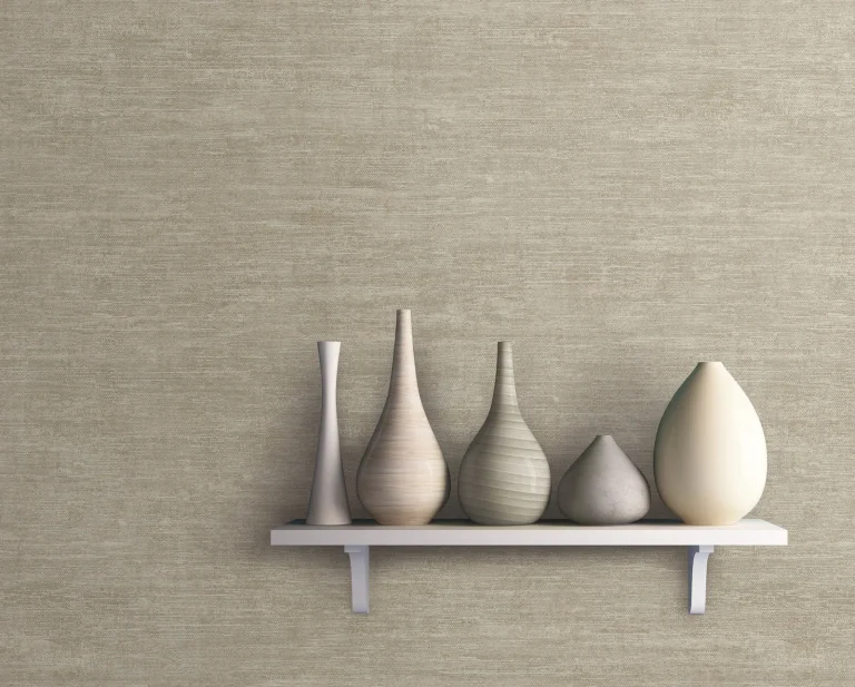Heathered Wool Wallpaper - Dark Beige — Ảnh 3
