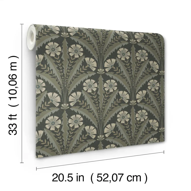 Chesapeake Tap Root Floral Damask Wallpaper - Charcoal — Ảnh 6