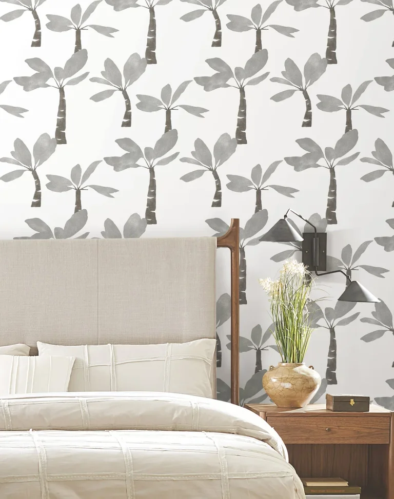 Painted Oasis Wallpaper - Carbon & Graphite — Ảnh 7