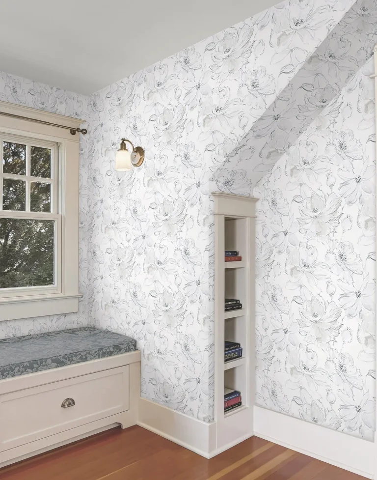 Floral Dreams Peel and Stick Wallpaper - Grey Mix — Ảnh 3