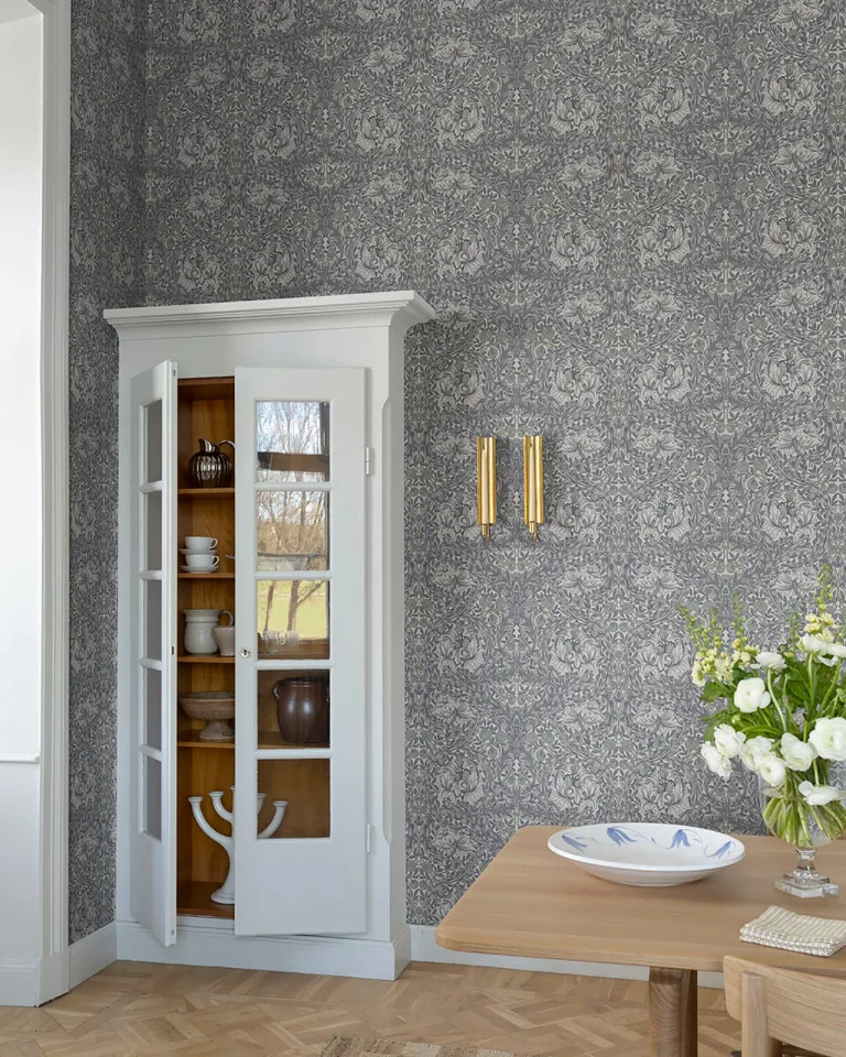 African Marigold Floral Wallpaper - Grey — Ảnh 2