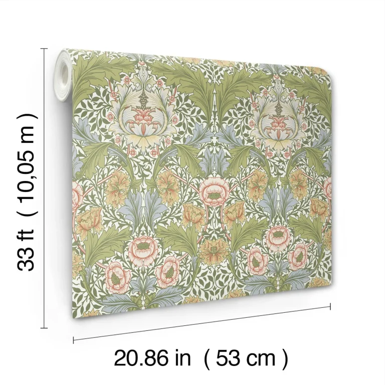 Myrtle Floral Ogee Wallpaper - Green — Ảnh 4