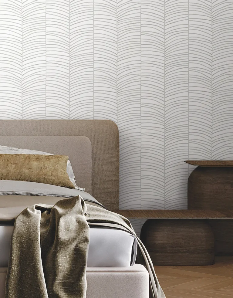 Cascade Palm Chevron Wallpaper - Fog — Ảnh 2