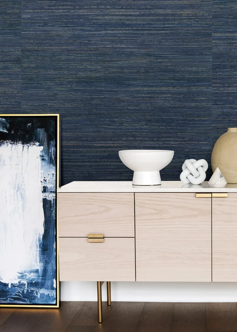 Pattini Grasscloth Wallpaper - Indigo — Ảnh 5