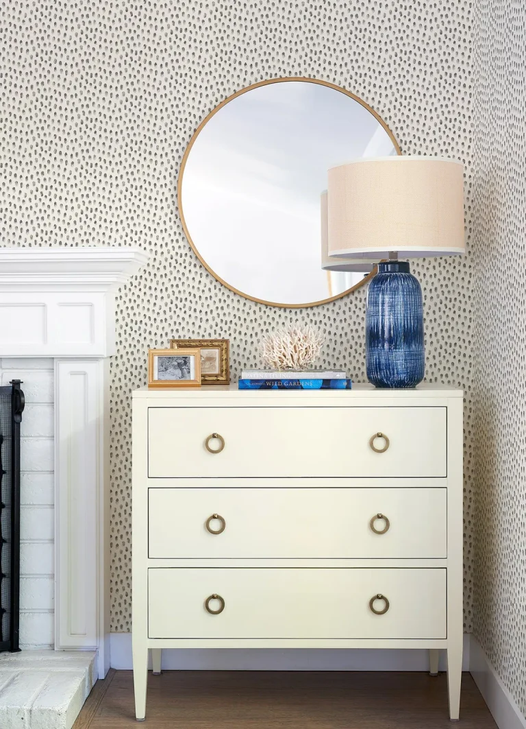 Chesapeake Sand Drips Painted Dots Wallpaper - Dark Grey