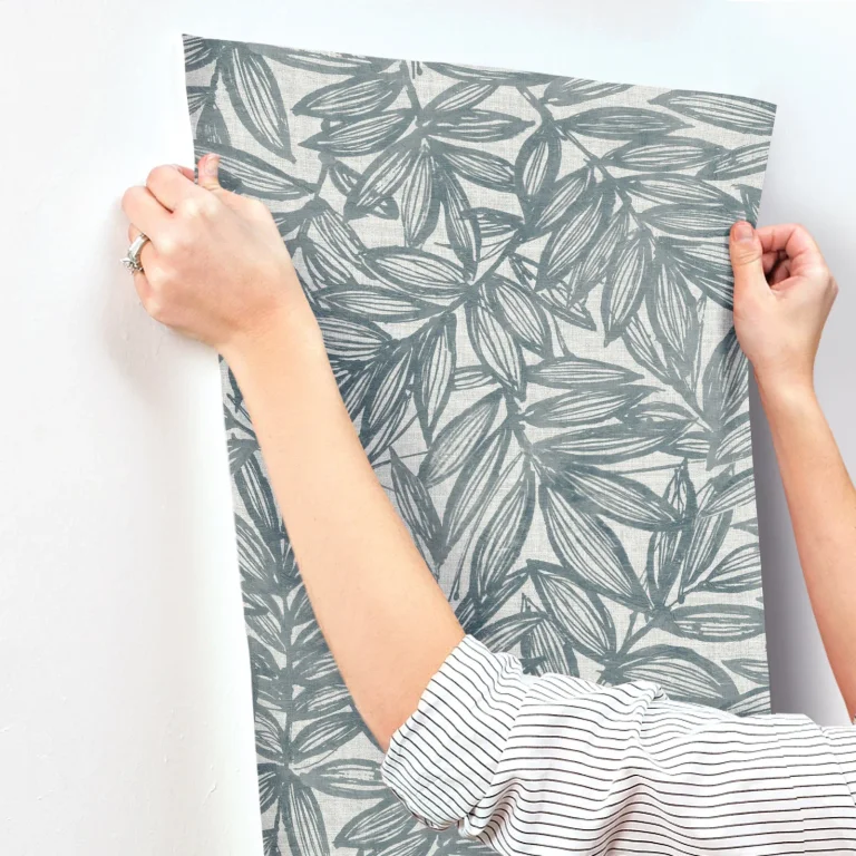 Rhythmic Leaf Wallpaper - Denim — Ảnh 7