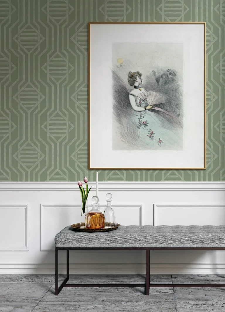 Essex Geometric Wallpaper - Green — Ảnh 5