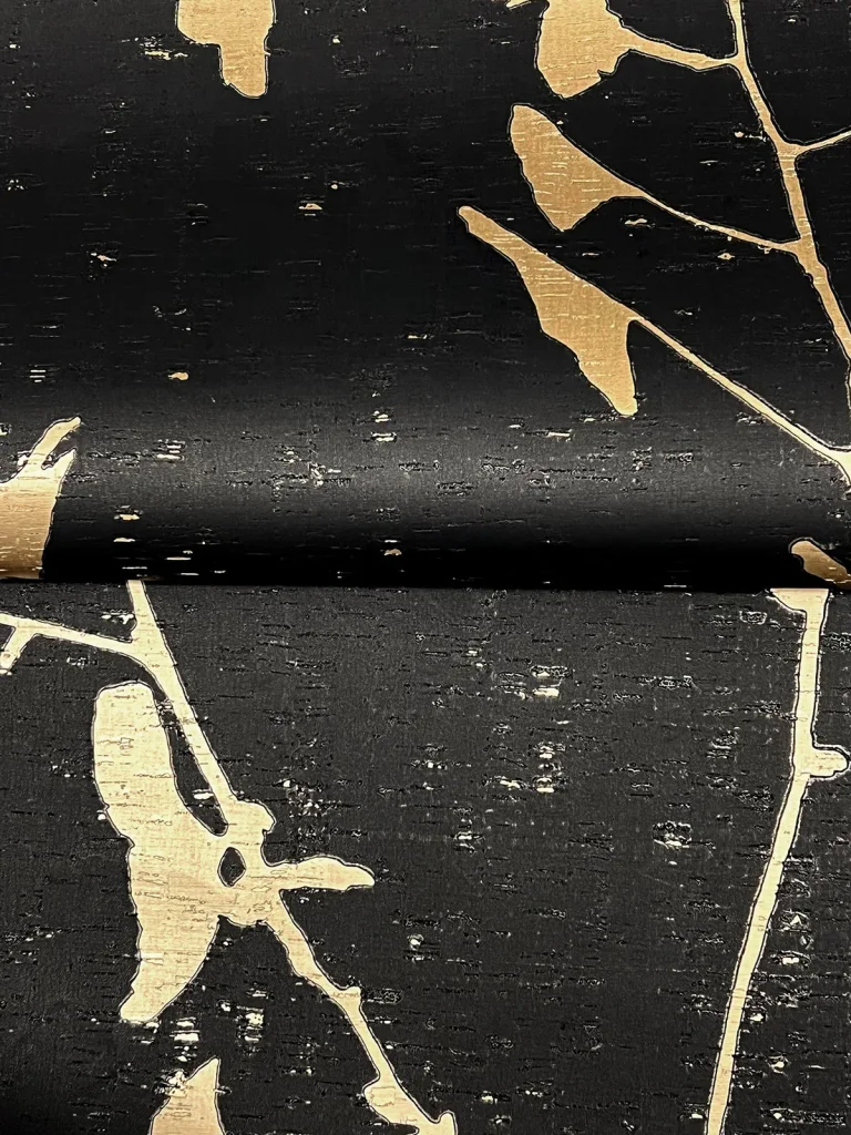 Ronald Redding Ginkgo Silhouette Cork Wallpaper - Black & Gold — Image 4