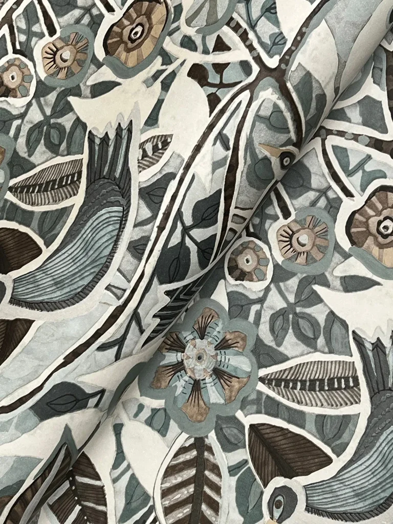 Manette Birds in the Bush Wallpaper - Dark Tones — Ảnh 6