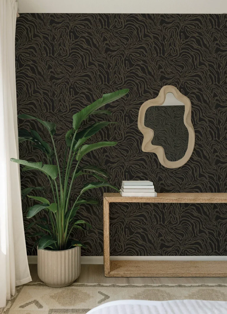Massar Modern Marbled Wallpaper - Black — Ảnh 6