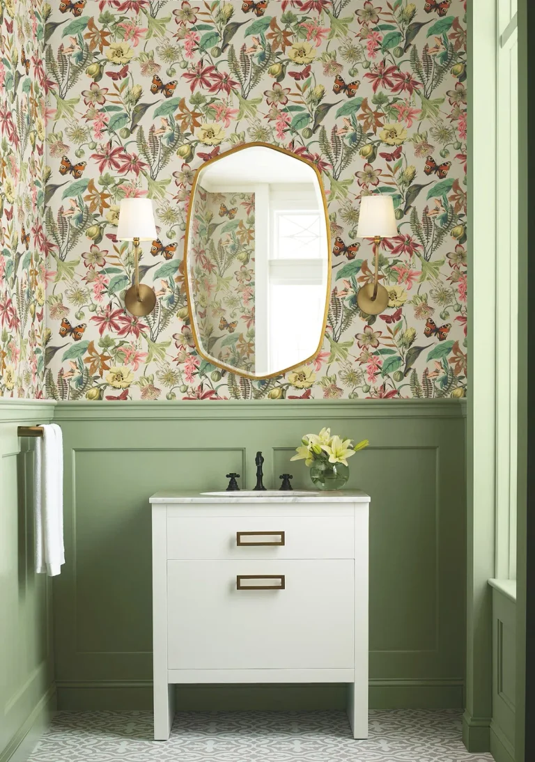 Butterfly House Wallpaper - Light Taupe/Coral — Ảnh 5