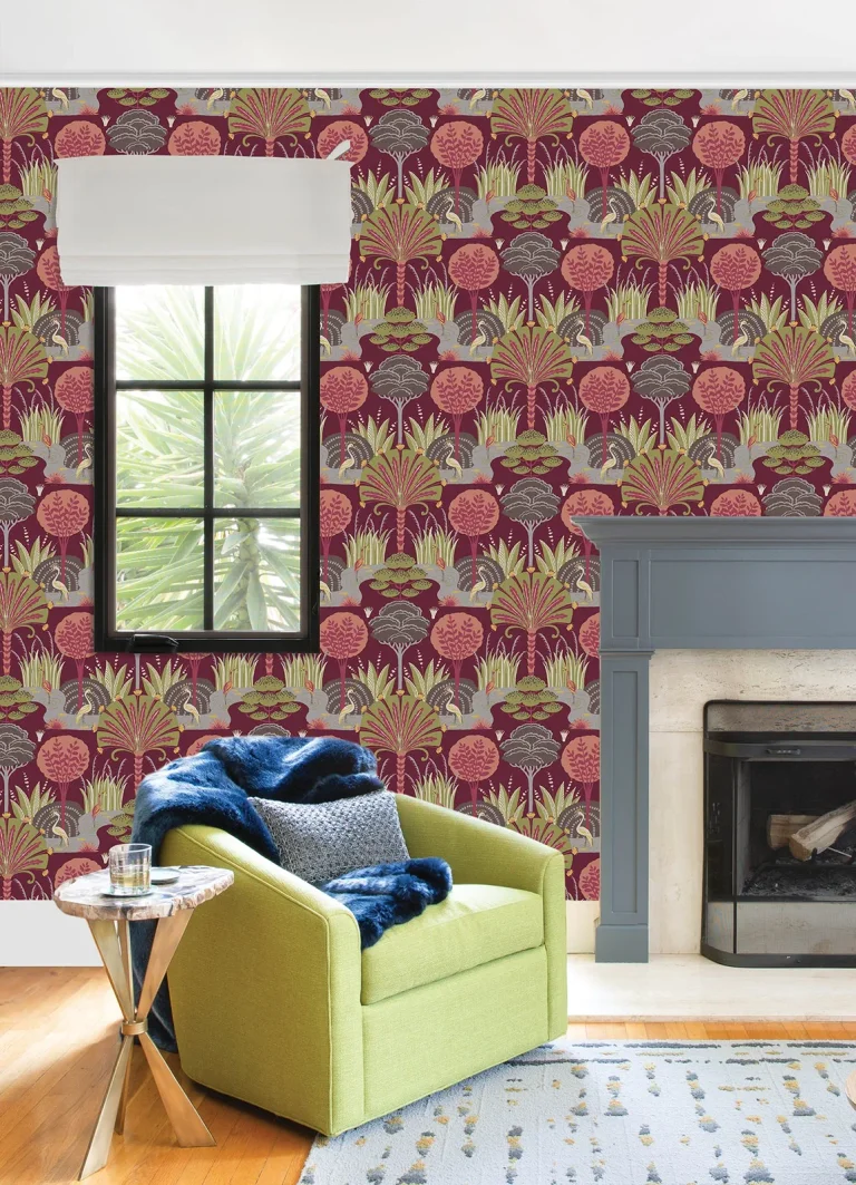 Mandeville Tropical Paradise Wallpaper - Raspberry — Ảnh 3