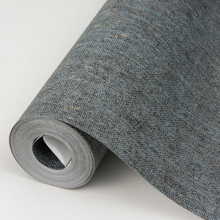 Reuss Faux Fabric Wallpaper - Slate — Image 4