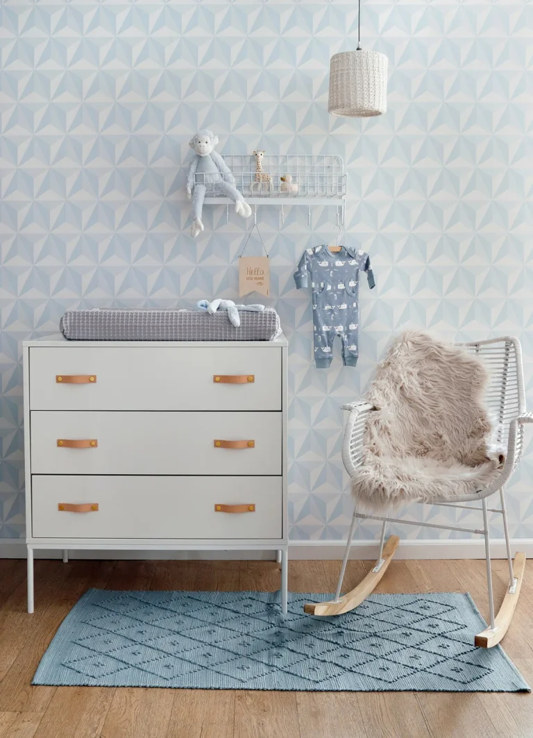 Chesapeake Adella Geometric Wallpaper - Sky Blue — Image 4