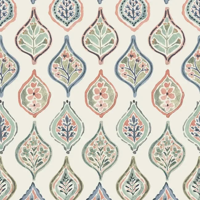 Marketplace Motif Wallpaper - Almond/Mint/Apricot — Ảnh 5