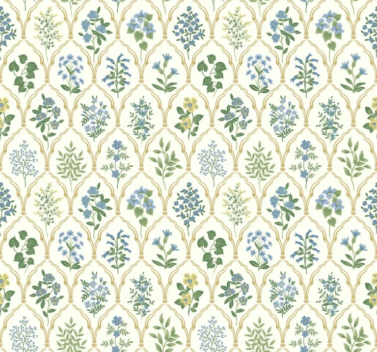 Rifle Paper Co. Hawthorne Wallpaper - Blue & Green — Ảnh 3