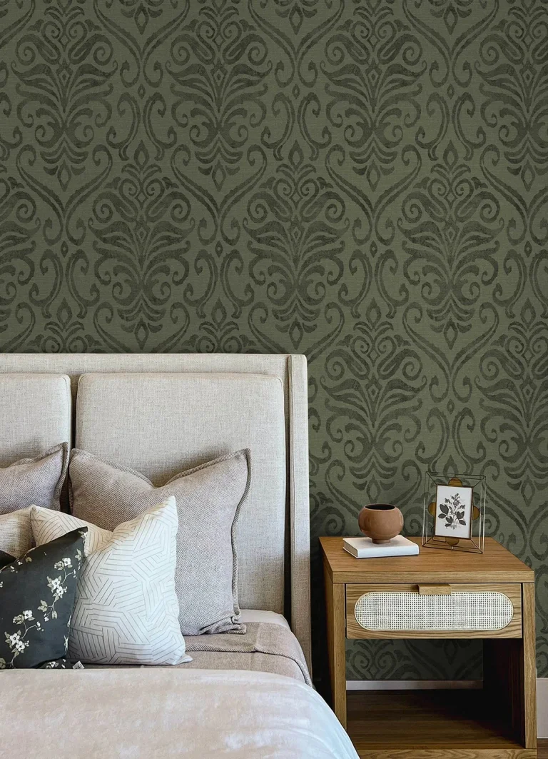 Chesapeake Adavu Damask Wallpaper - Dark Green — Ảnh 5