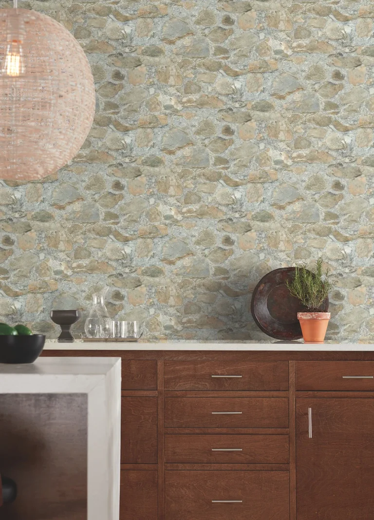 Field Stone Wallpaper - Tumbled Tan/Grey — Ảnh 2