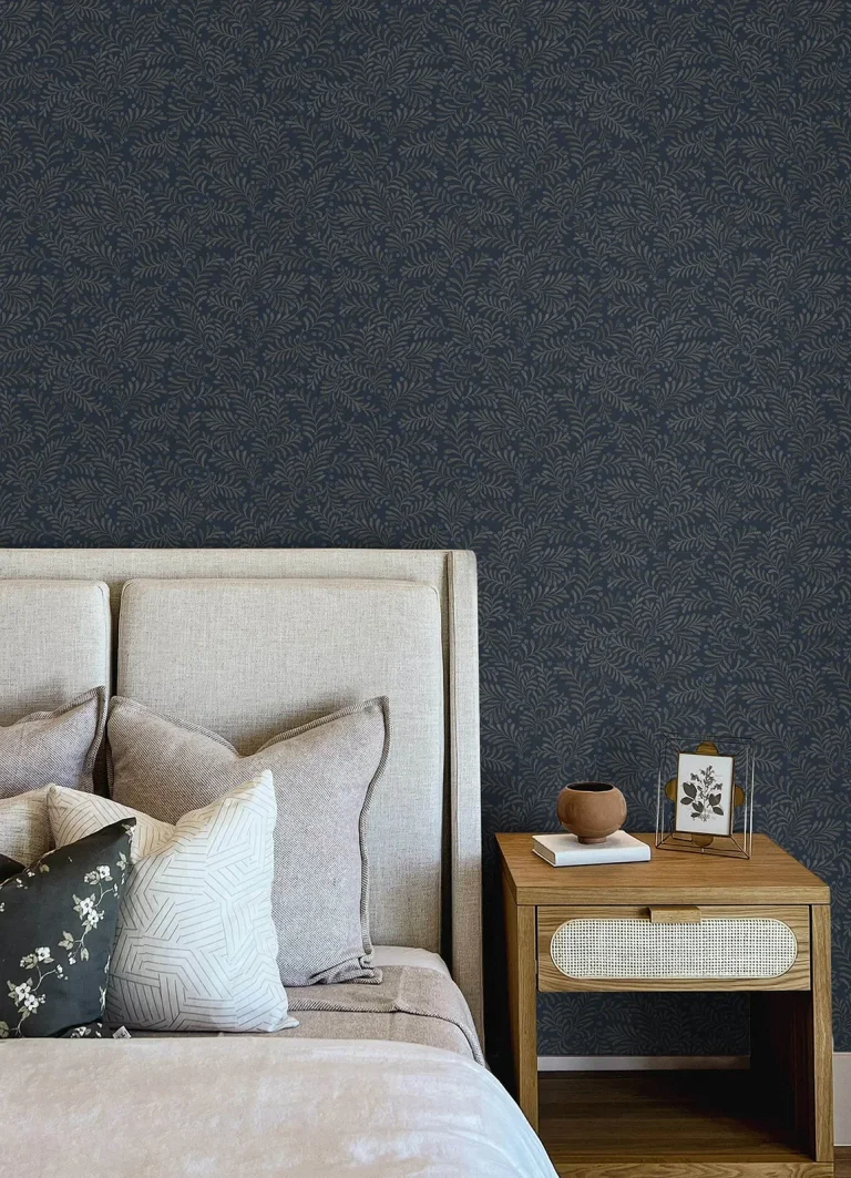 Chesapeake Chrysantha Berry Branches Wallpaper - Navy — Ảnh 2