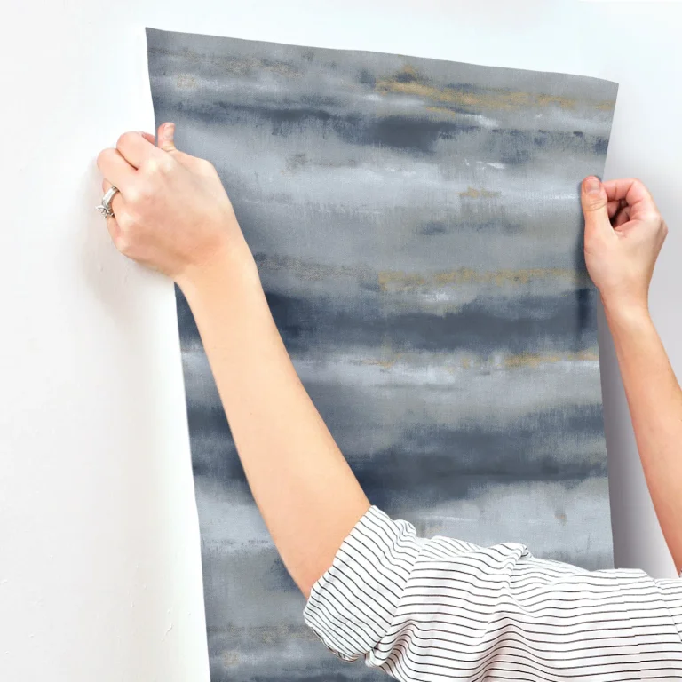 Ayla Abstract Stripe Wallpaper - Indigo — Ảnh 4